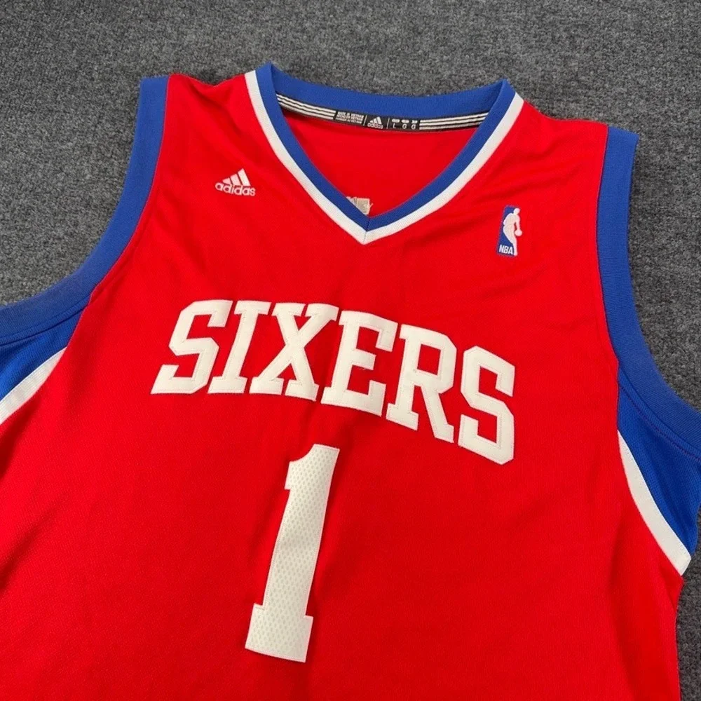 Adidas Philadelphia 76ers Jersey Mens Large Red NBA Sixers Carter Williams